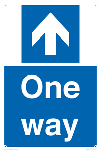 One way with up directional arrow